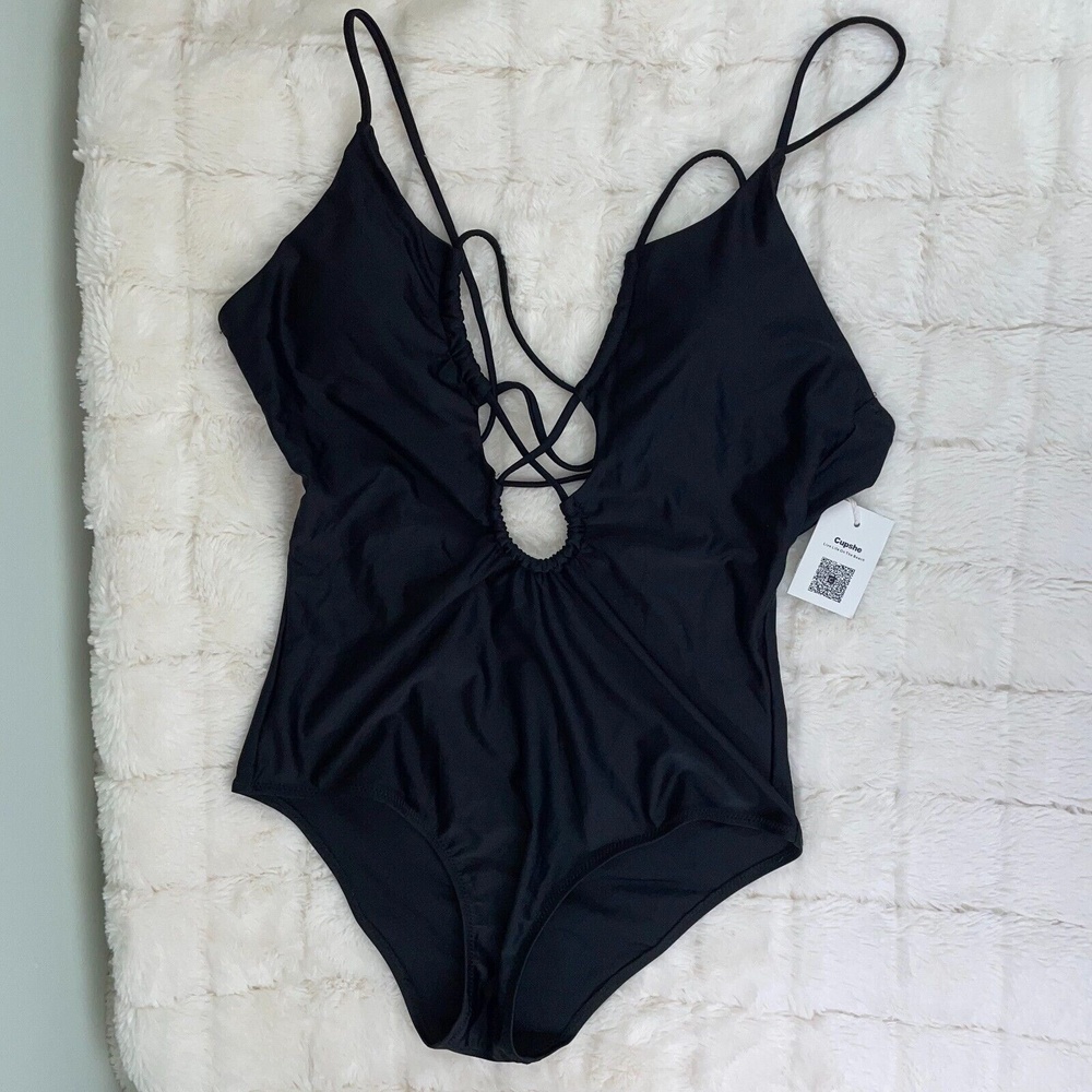 NWT Cupshe Strappy Back One Piece Swimsuit Women's Large Brand New Bathing Suit